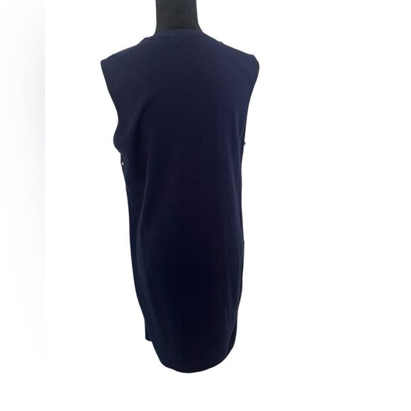 LAUREN RALPH LAUREN NAVY GEOMETRIC PATTERN SLEEVELESS DRESS WOMENS SIZE LARGE - Picture 8 of 8